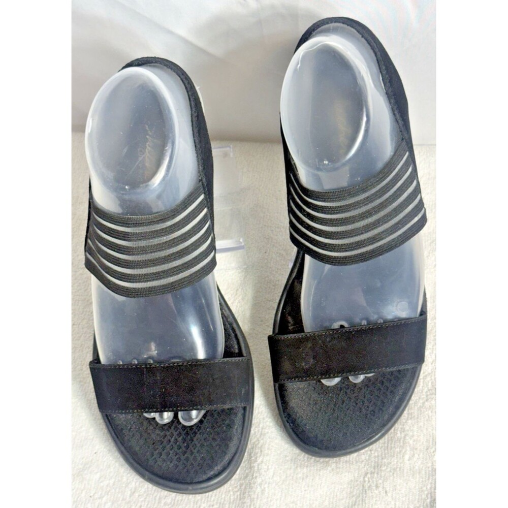 Skechers Women's Rumblers Sci Fi Memory Foam Wedge Sandals Size 9.5 Black 38472